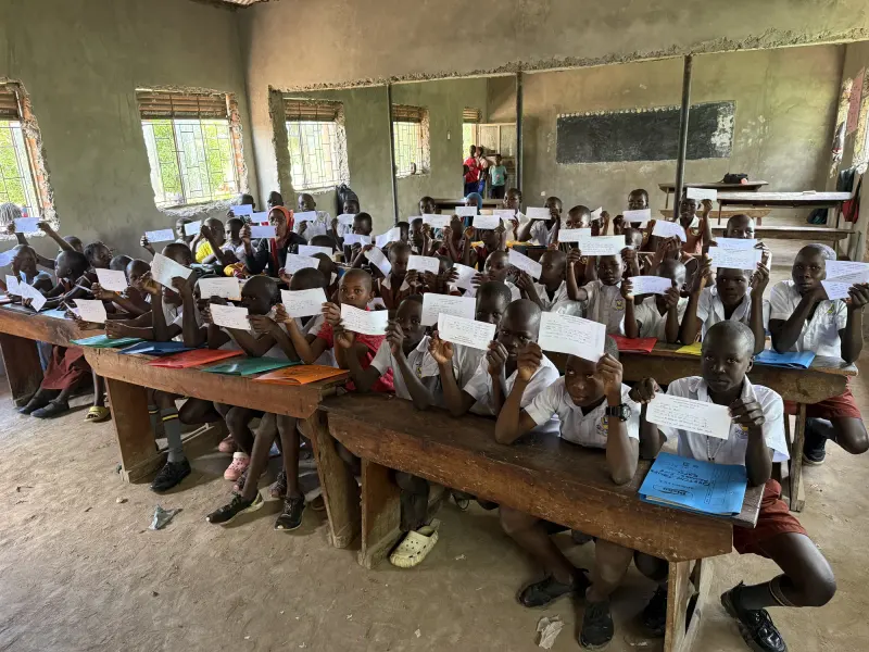 Clon Circus Uganda young people in a classroom